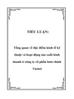 tổng quan về đặc điểm kinh tế kỹ thuật và hoạt động sản xuất kinh doanh ở công ty cổ phần bưu chính viettel