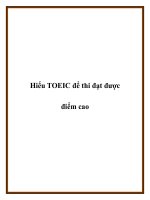 Hiểu TOEIC để thi đạt được điểm cao pptx