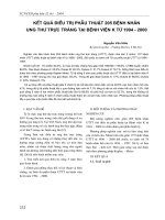 Kết quả điều trị phẫu thuật 205 bệnh nhân ung thư trực tràng tại bệnh viện K từ 1994 - 2000 ppt