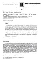 zno nanowire growth and devices