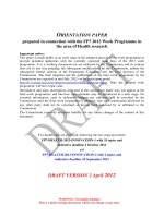 ORIENTATION PAPER prepared in connection with the FP7 2013 Work Programme in the area of Health research docx