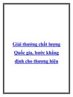 Giải thưởng chất lượng Quốc gia, bước khẳng định cho thương hiệu pdf