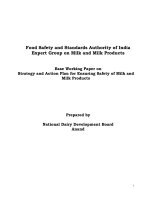 Base Working Paper on Strategy and Action Plan for Ensuring Safety of Milk and Milk Products ppt