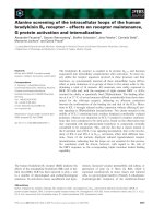 Báo cáo khoa học: Alanine screening of the intracellular loops of the human bradykinin B2 receptor – effects on receptor maintenance, G protein activation and internalization pdf