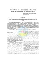 Tính chất lý - hóa - sinh học của đất và nước trong hệ thống canh tác tổng hợp Lúa - Cá pdf