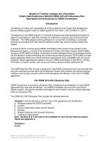 Ministry of Training, Colleges and Universities Ontario Self-Employment Benefit (OSEB) 2013-2014 Business Plan Description and Instructions for OSEB Coordinators potx