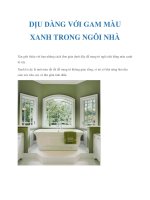 DỊU DÀNG VỚI GAM MÀU XANH TRONG NGÔI NHÀ docx