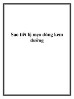 Sao tiết lộ mẹo dùng kem dưỡng pot