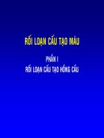 RỐI LOẠN cấu tạo máu