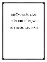 NHỮNG ĐIỀU CẦN BIẾT KHI SỬ DỤNG TỦ THUỐC GIA ĐÌNH doc