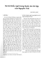 Báo cáo khoa học: Hư từ khẩu ngữ trong Quốc Âm thi tập của Nguyễn Trãi pptx