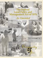 The Federal Land Policy and Management Act of 1976 As Amended pot