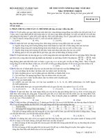 đề thi tuyển sinh đại học môn sinh khối b năm 2013 mã đề 371