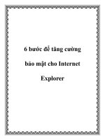 6 bước để tăng cường bảo mật cho Internet Explorer docx