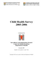 Child Health Survey 2005-2006: Surveillance and Epidemiology Branch Centre for Health Protection Department of Health pptx