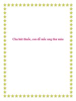 Cha hút thuốc, con dễ mắc ung thư máu. doc