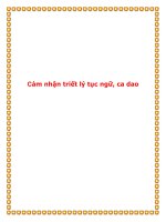 Cảm nhận triết lý tục ngữ, ca dao ppt