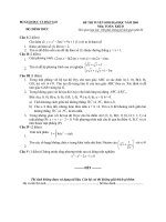 ĐỀ THI CHÍNH THỨC MÔN TOÁN KHỐI D 2004