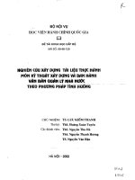 Nghiên cứu xây dựng tài liệu thực hành môn kỹ thuật xây dựng và ban hành văn bản quản lý nhà nước theo phương pháp tình huống ppt