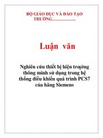 Luận văn: Nghiên cứu thiết bị hiện trƣờng thông minh sử dụng trong hệ thống điều khiển quá trình PCS7 của hãng Siemens ppt