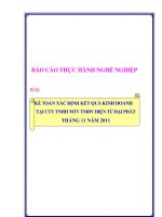 luận văn kế toán xác định kết quả kinh doanh tại công ty mtv tmdv điện tử đại phát