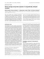Báo cáo Y học: Barrier passage and protein dynamics in enzymatically catalyzed reactions docx