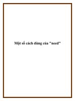 Một số cách dùng của 
