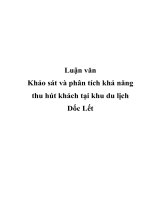 Luận văn Khảo sát và phân tích khả năng thu hút khách tại khu du lịch Dốc Lết pot