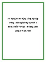 Sử dụng hành động công nghiệp trong thương lượng tập thể ở Thụy Điển và việc sử dụng đình công ở Việt Nam pdf