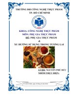 phụ gia thực phẩm và xu hướng sử dụng trong tương lai