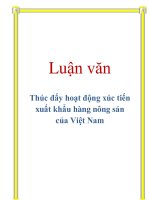 Luận văn: Thúc đẩy hoạt động xúc tiến xuất khẩu hàng nông sản của Việt Nam docx