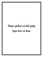 Thực phẩm có thể giúp bạn bớt cô đơn pdf