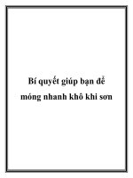 Bí quyết giúp bạn để móng nhanh khô khi sơn docx