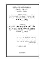 báo cáo tìm hiểu tiềm năng sinh khối liên quan đến ngô của tỉnh thái bình