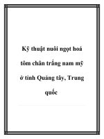 Kỹ thuật nuôi ngọt hoá tôm chân trắng nam mỹ ở tỉnh Quảng tây, Trung quốc pptx