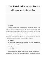 Phân tích tình cảnh người nông dân trước cách mạng qua truyện Lão Hạc potx