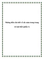 Những điều cần biết về sắc màu trong trang trí nội thất (phần 1) docx