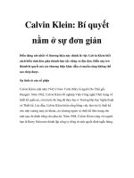 Calvin Klein: Bí quyết nằm ở sự đơn giản pptx