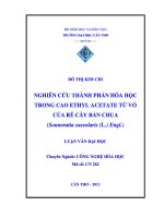 nghiên cứu thành phần hóa học trong cao ethyl acetate từ vỏ của rễ cây bần chua (sonneratia caseolaris (l.) engl.)