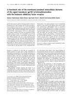 Báo cáo Y học: A functional role of the membrane-proximal extracellular domains of the signal transducer gp130 in heterodimerization with the leukemia inhibitory factor receptor pot