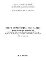 KHUNG CHÍNH SÁCH TÁI ĐỊNH CƢ (RPF) - Địa điểm thực hiện Dự án: 10 tỉnh Miền Trung docx