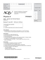 Vật lý A level: AQA PHYA5 1 w QP JUN11