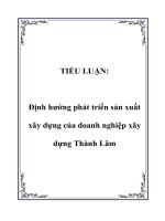 định hướng phát triển sản xuất xây dựng của doanh nghiệp xây dựng thành lâm