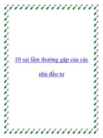 10 sai lầm thường gặp của các nhà đầu tư ppt