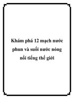 Khám phá 12 mạch nước phun và suối nước nóng nổi tiếng thế giới pot
