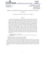 Spillovers of Health Education at School on Parents'''' Physical Activity ppt