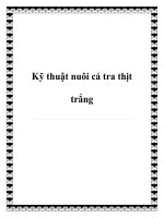 Kỹ thuật nuôi cá tra thịt trắng pdf