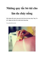 Những quy tắc bỏ túi cho làn da cháy nắng docx