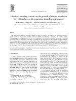 Effect of tunneling current on the growth of silicon islands on si(111) surfaces with a scanning tunneling microscope