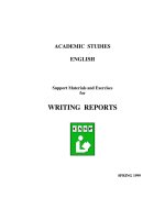 Support Materials and Exercises for WRITING REPORTS doc